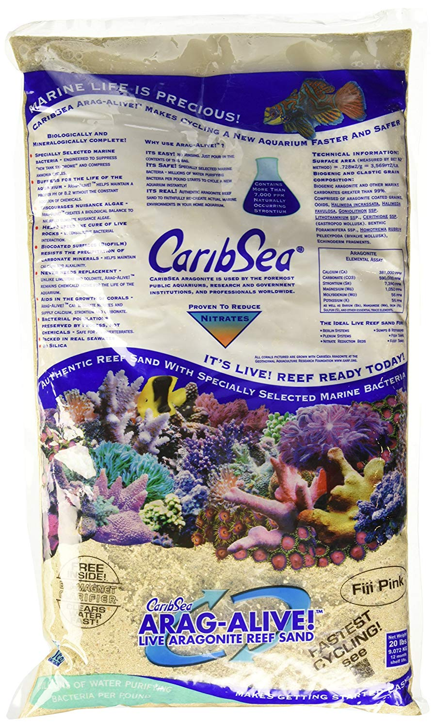 CaribSea Arag-Alive Fiji Pink Sand